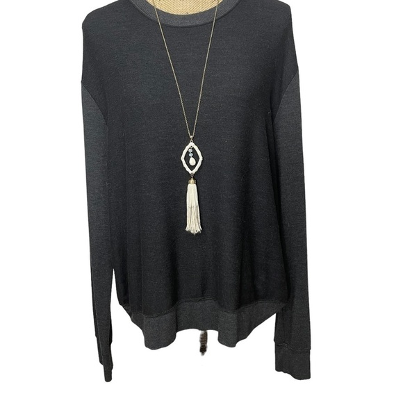 291 Venice Boutique Slit Back Pullover Contrast Hems Warm Size Large - Picture 7 of 11